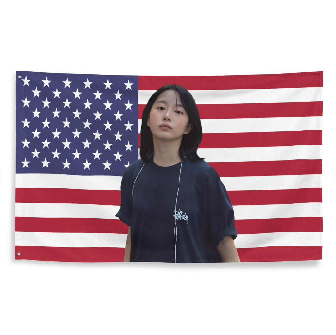 NMIXX Haewon American Flag Tapestry