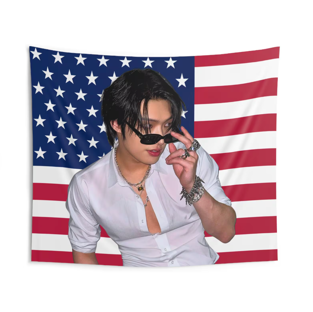 Ateez Mingi American Flag Tapestry