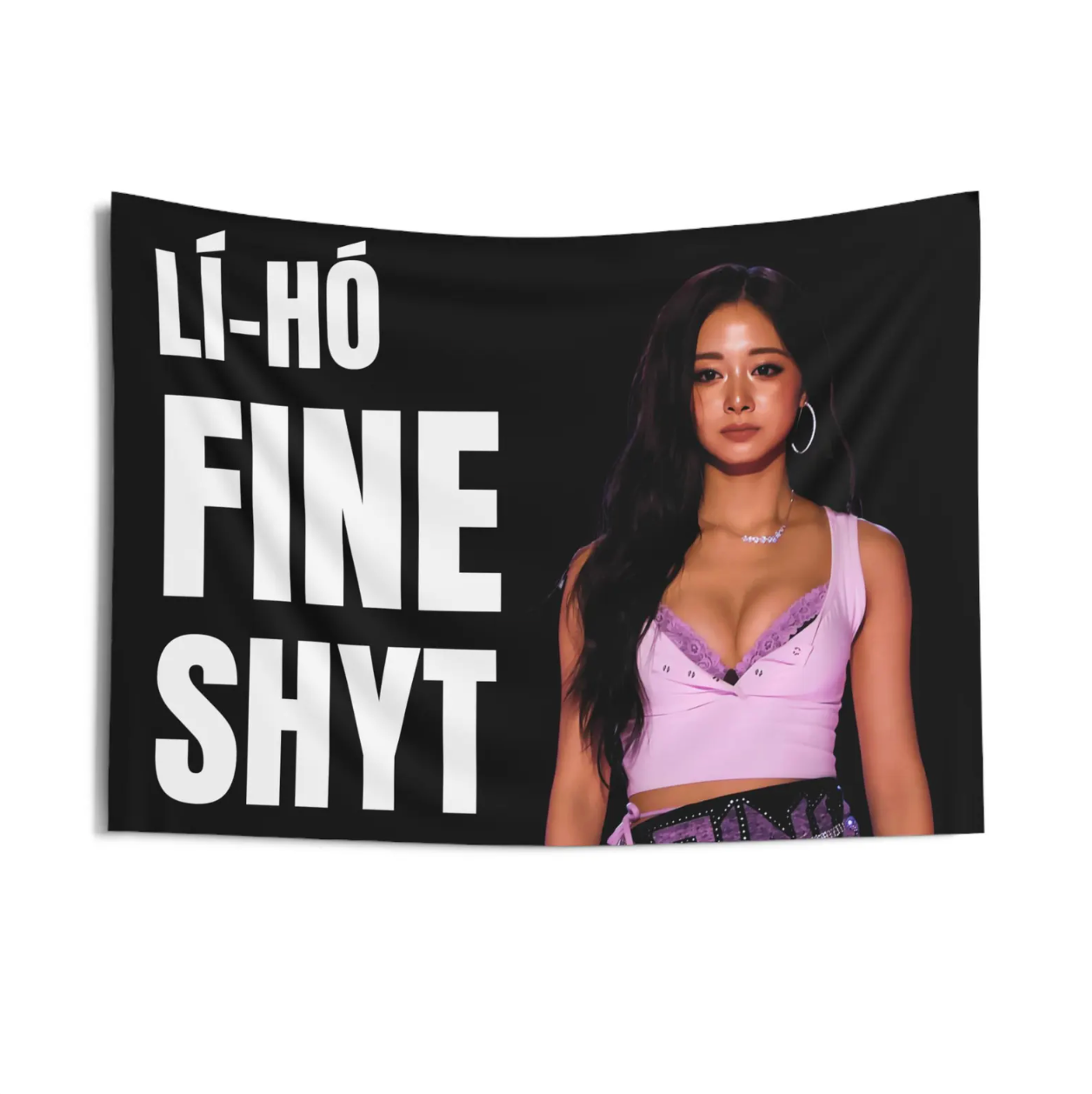Twice Tzuyu Fine Shyt Flag Tapestry