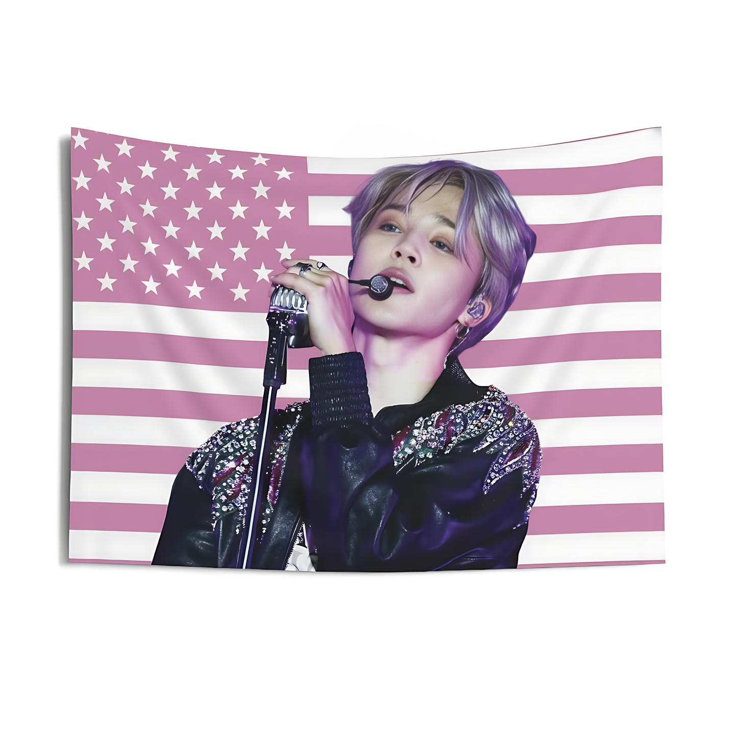 Jimin American Flag Tapestry