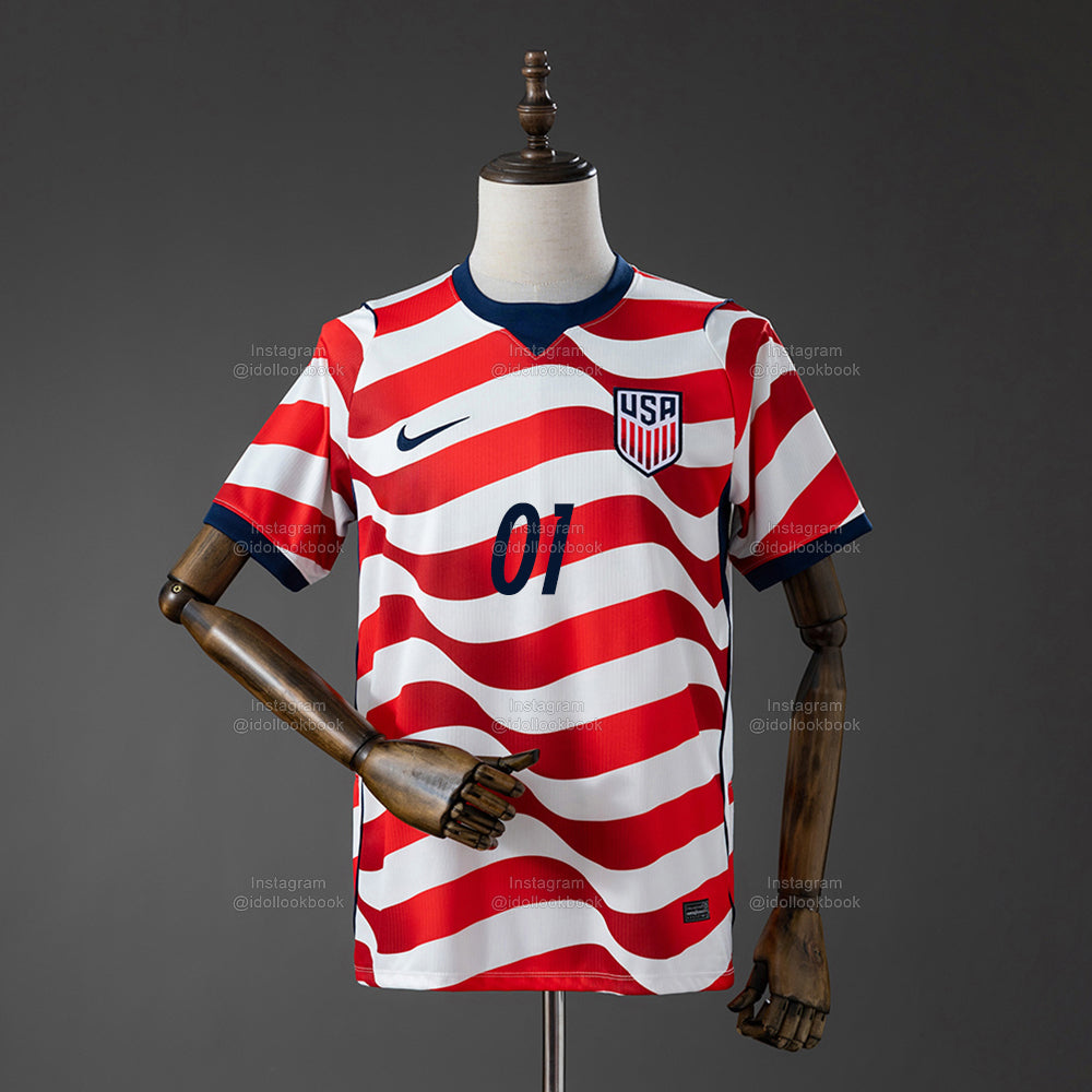 KATSEYE US Soccer Jersey // White and Red