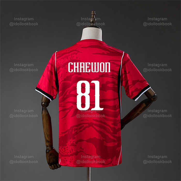 Le Sserafim Korea Soccer Jersey // Red