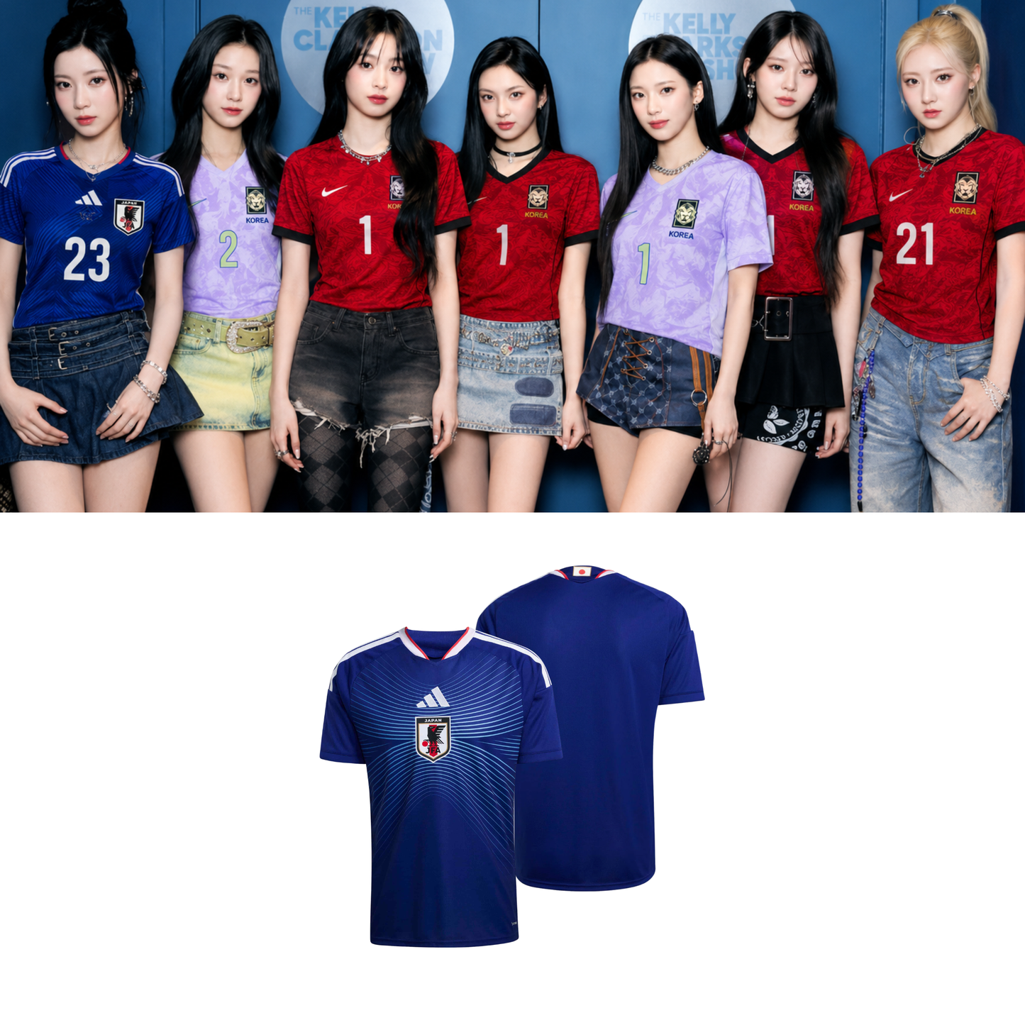 BABYMONSTER Japan Soccer Jersey // Blue