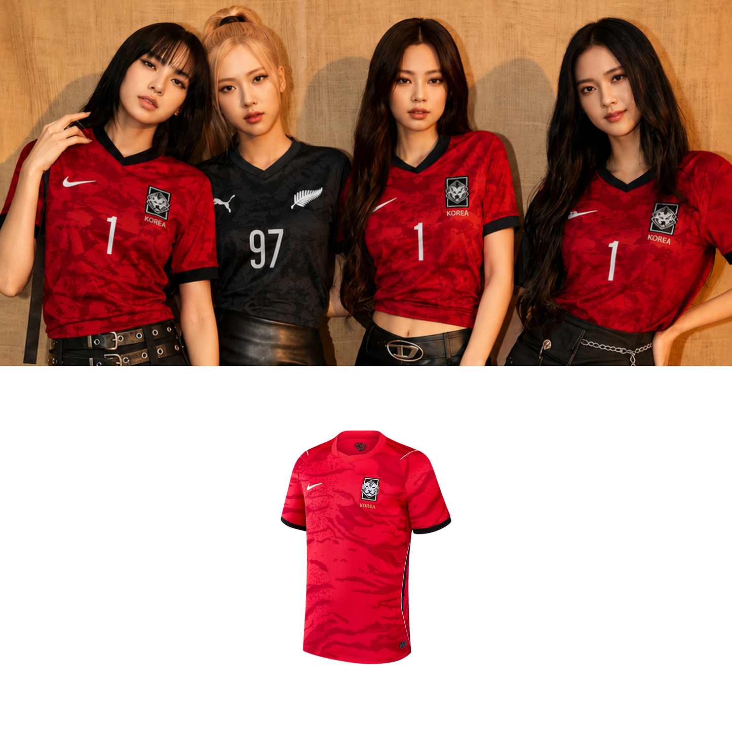 Blackpink Korea Soccer Jersey // Red