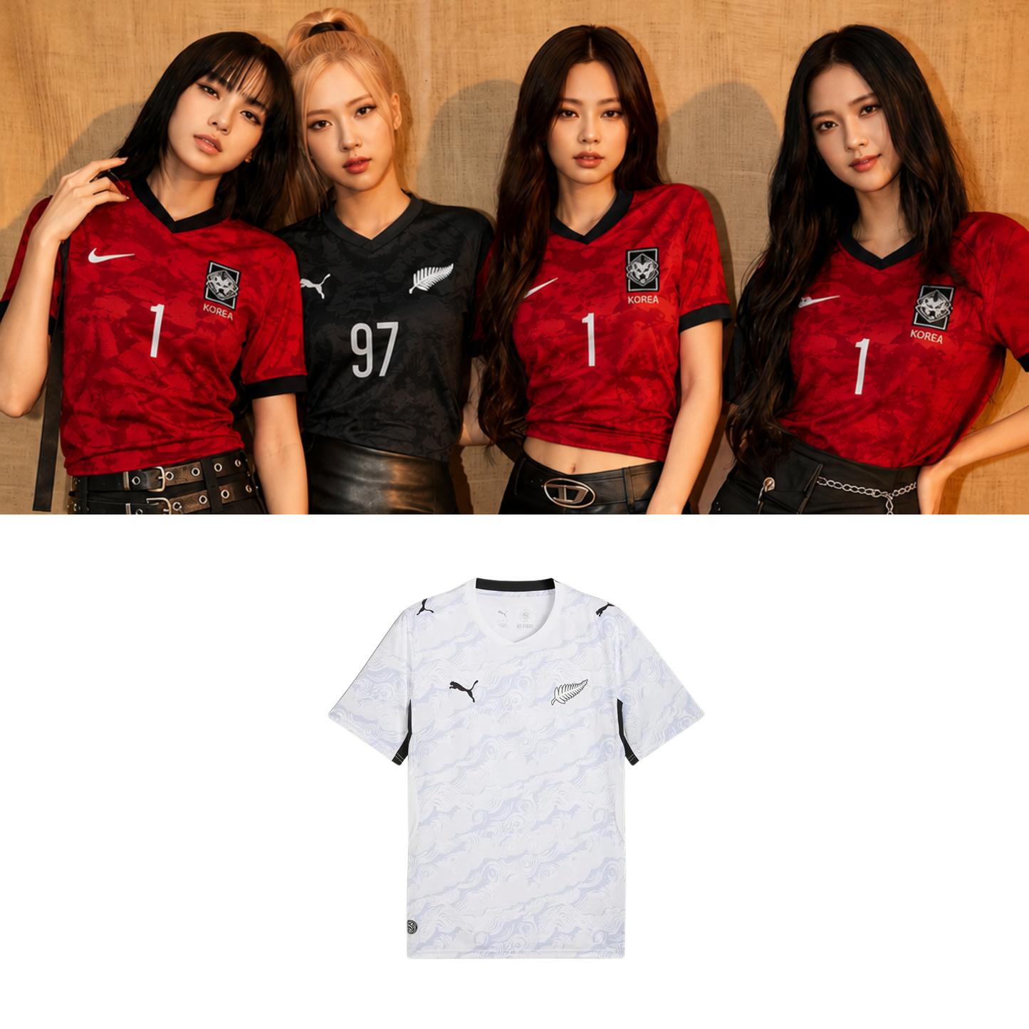 Blackpink New Zealand Soccer Jersey // White
