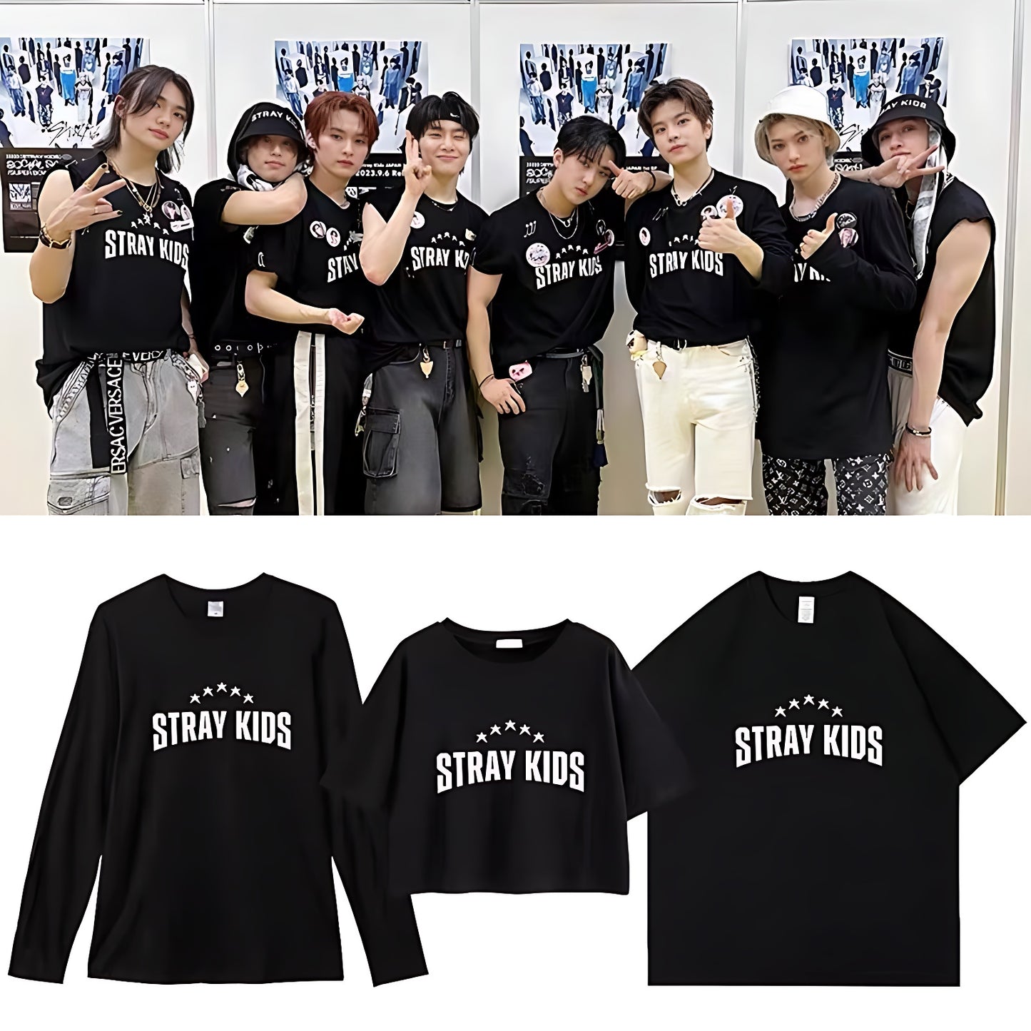 Stray Kids 2023 5-Star Japan Concert Longsleeve Cropped T-Shirt