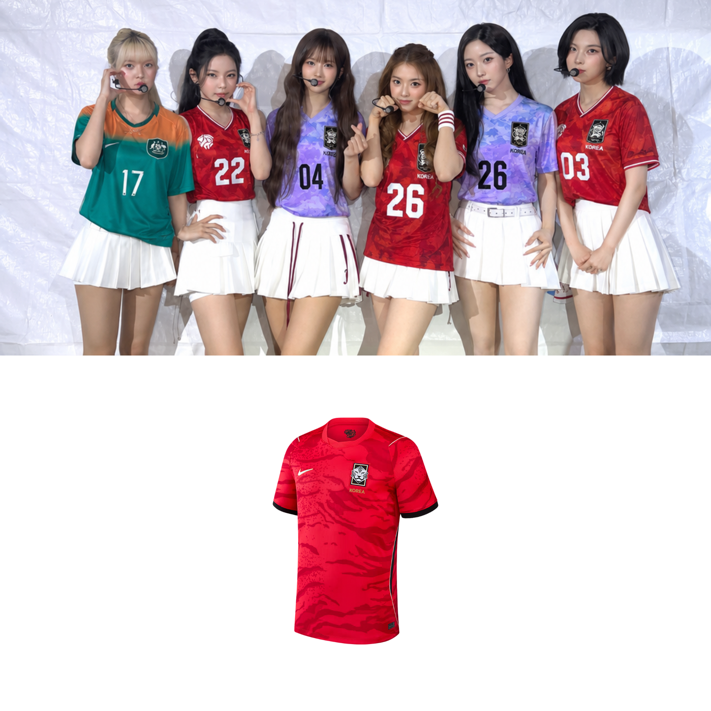 NMIXX Korea Soccer Jersey // Red