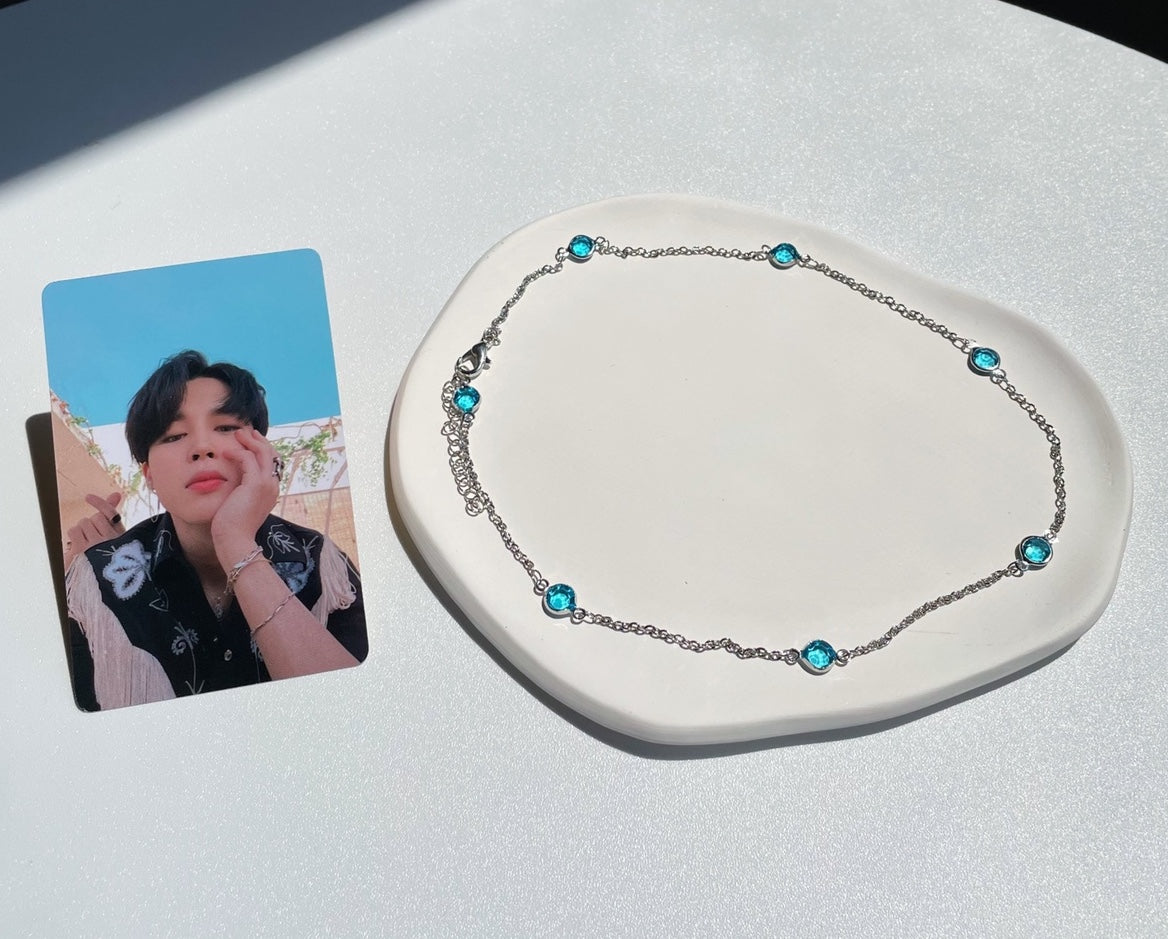 BTS Jimin Light Blue Island Necklace