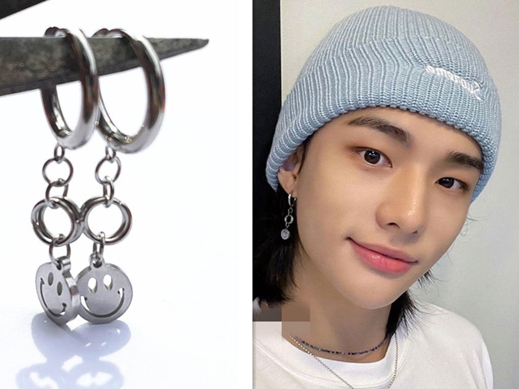 Stray Kids Hyunjin Smiley Earrings