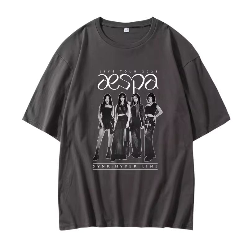 Aespa 2023 Hyper Line Tour Concert T-Shirt