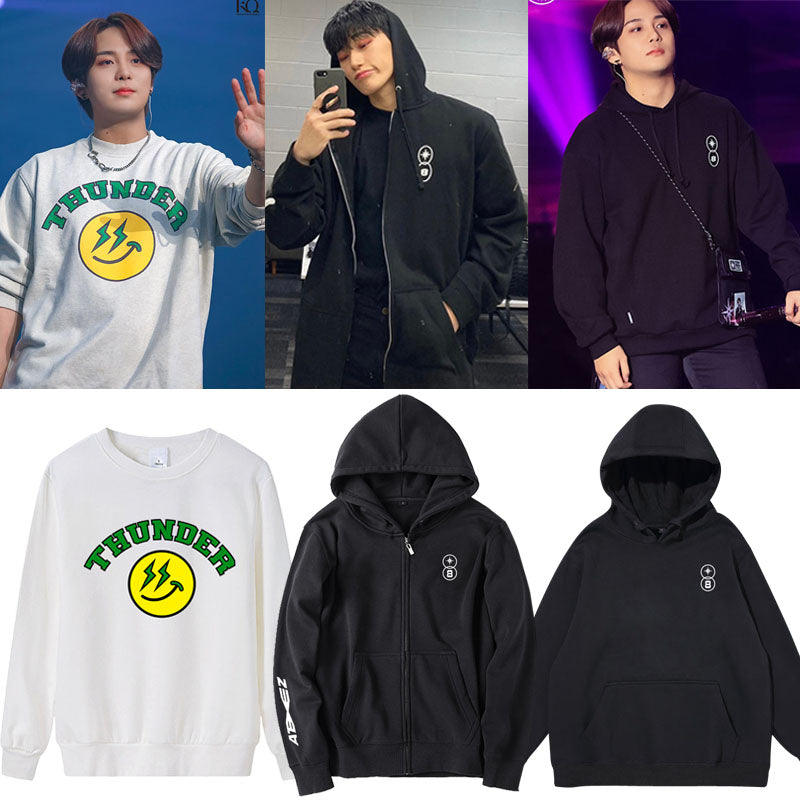 Ateez Fellowship Thunder Concert Crewneck Zip Up Hoodie