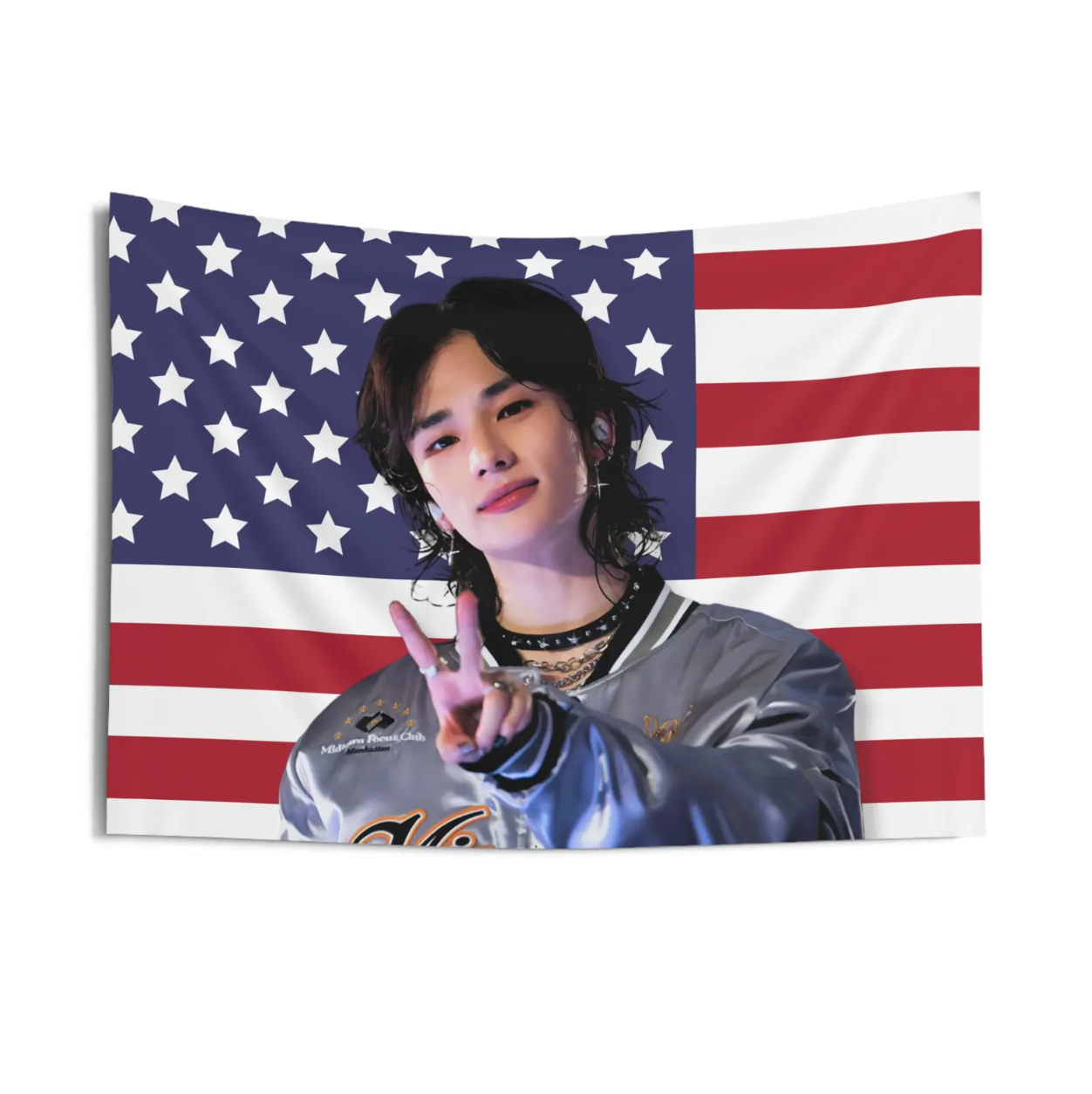Stray Kids Hyunjin American Flag Tapestry