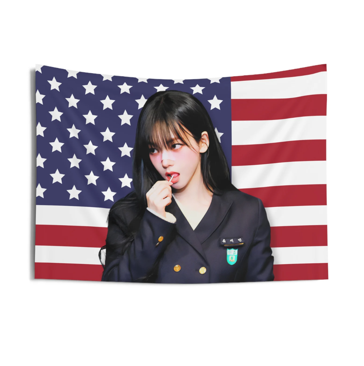Aespa Karina American Flag Tapestry