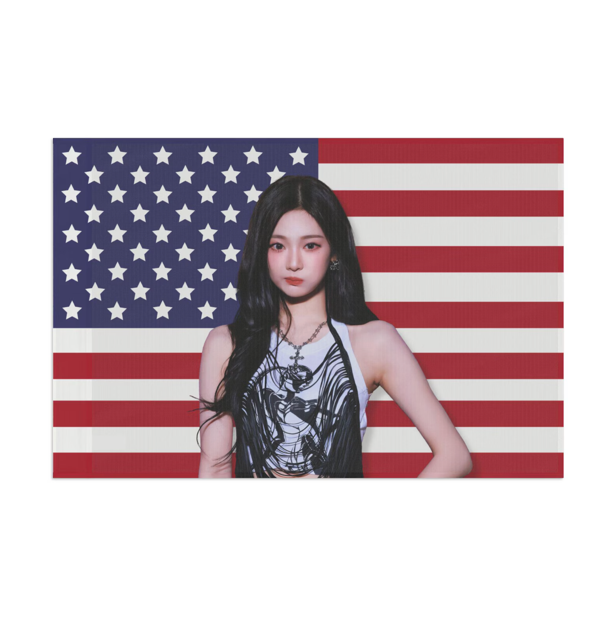 Aespa Ningning American Flag Tapestry