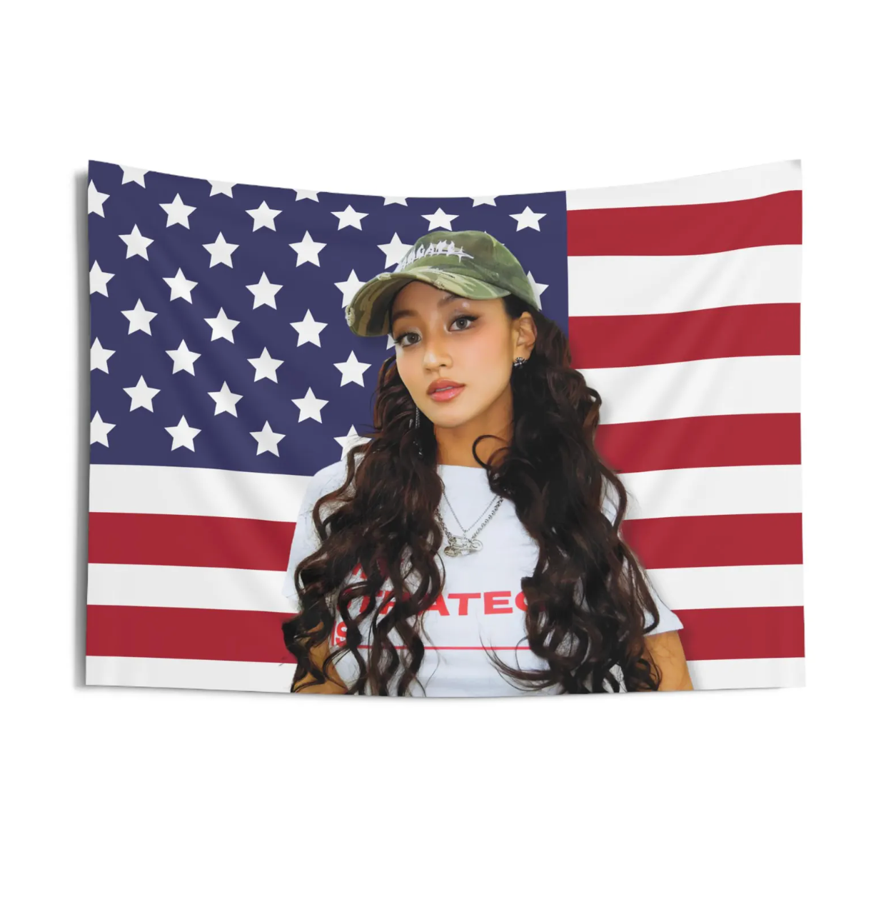 Twice Jihyo American Flag Tapestry