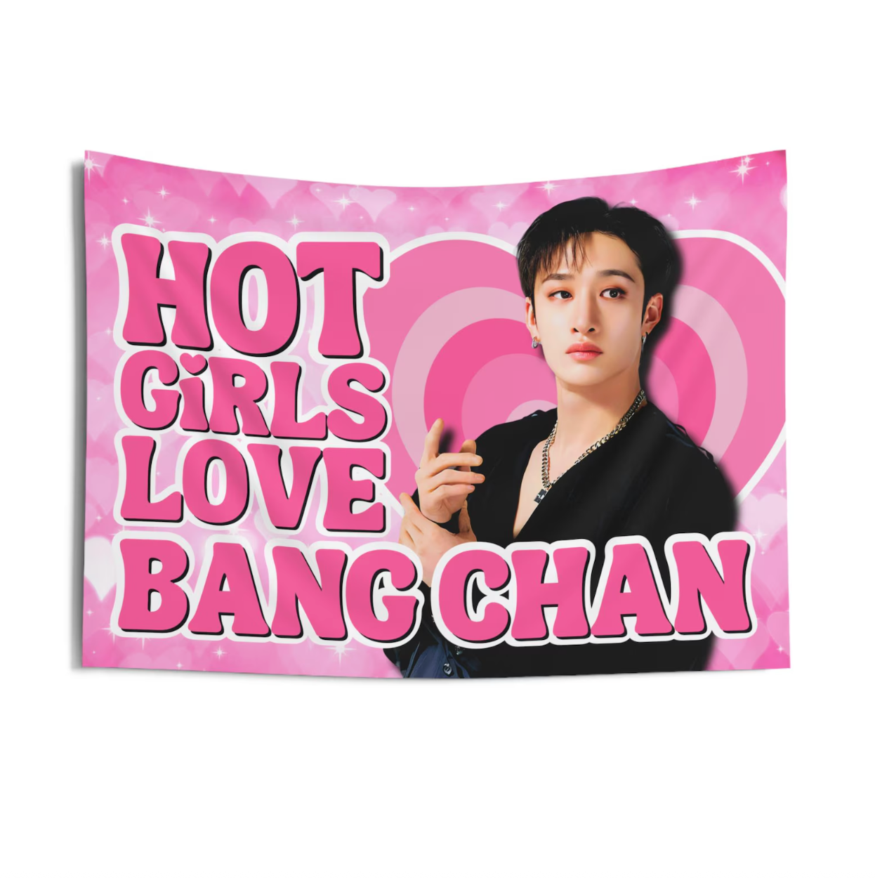 Stray Kids Hot Girls Love Bangchan Flag Tapestry