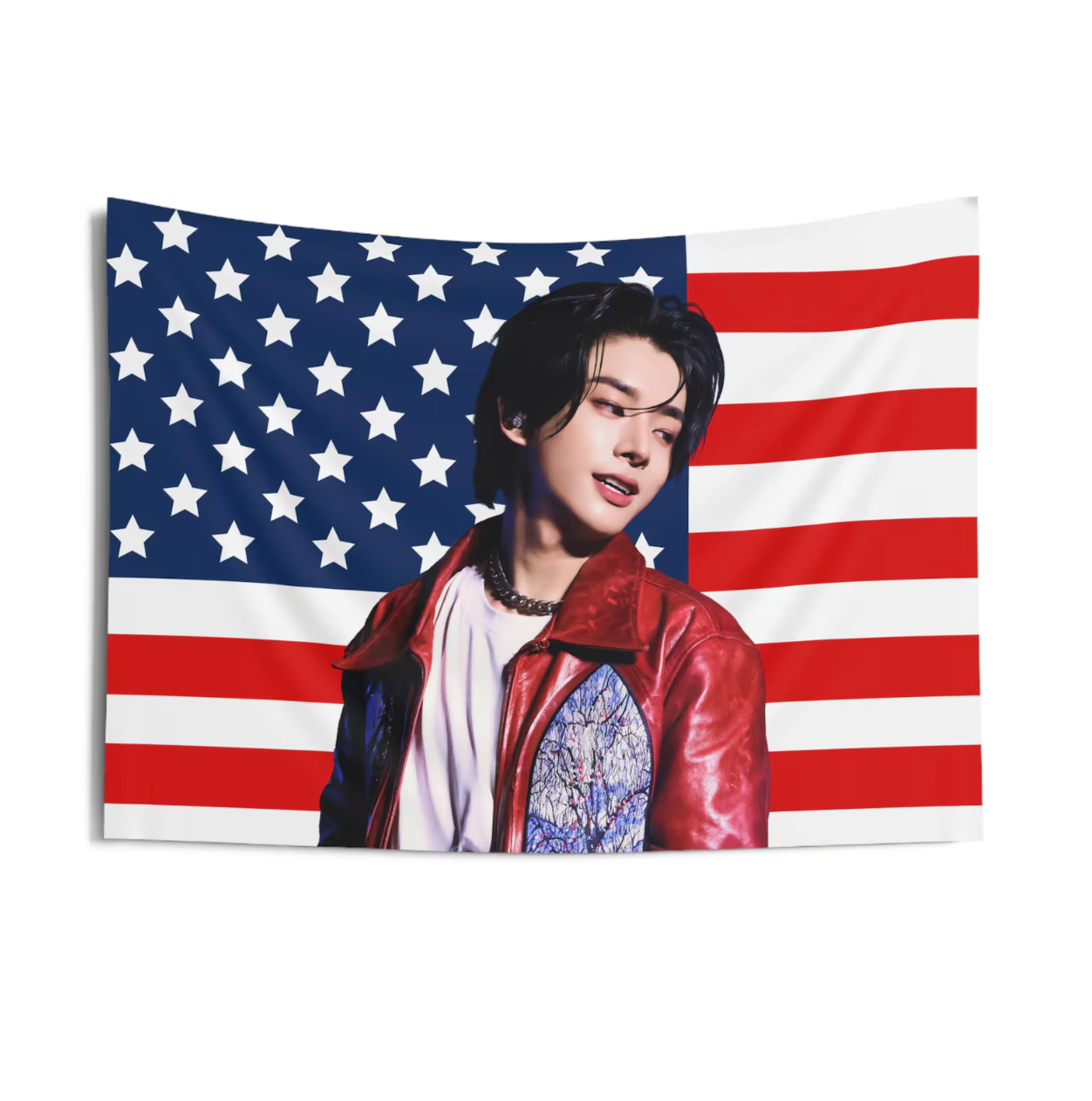 Enhypen Jake American Flag Tapestry