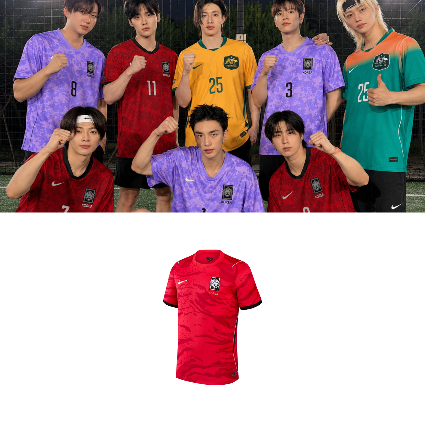 Stray Kids Korea Soccer Jersey // Red
