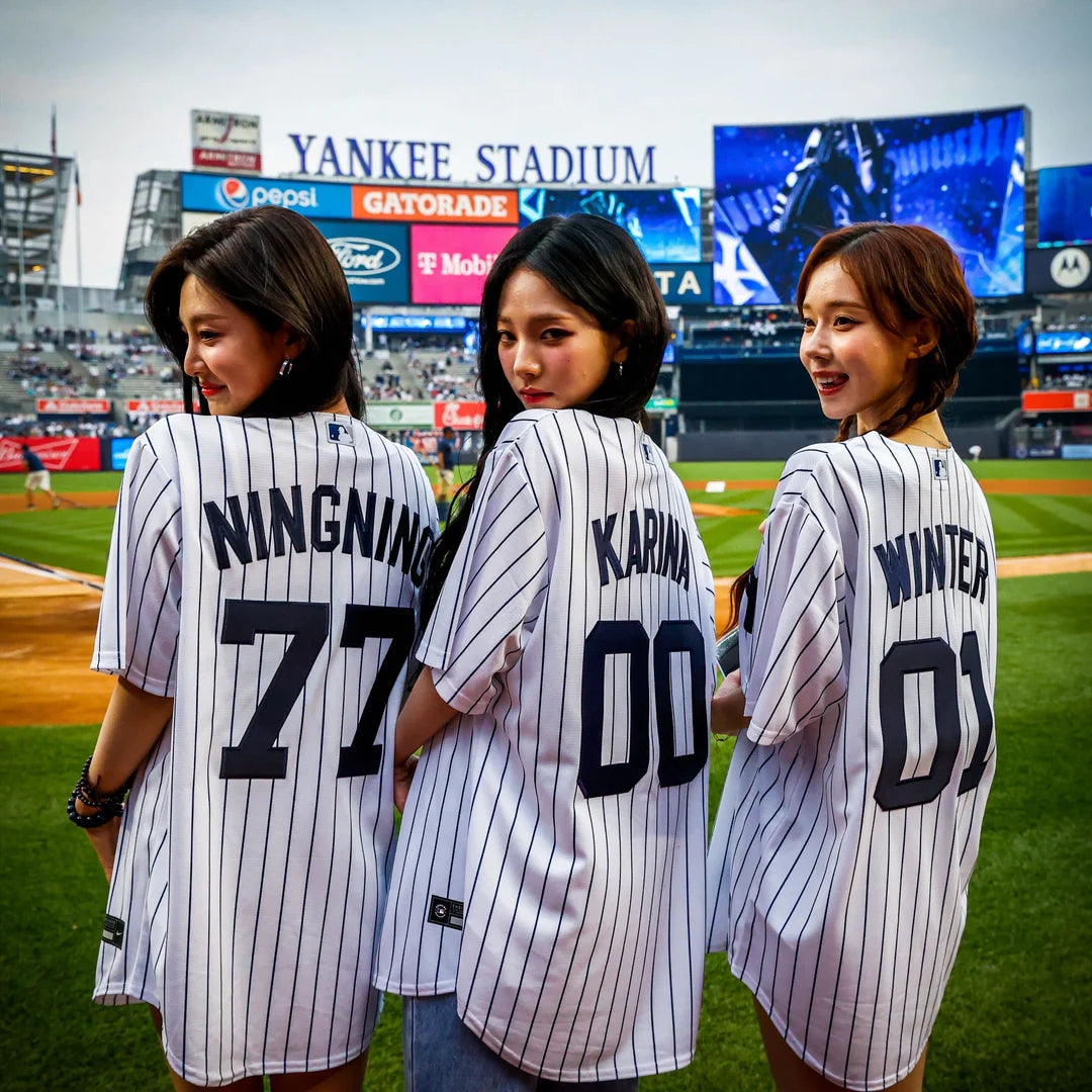 Aespa NY Baseball Jersey – idollookbook Aespa NY Baseball Jersey – idollookbook