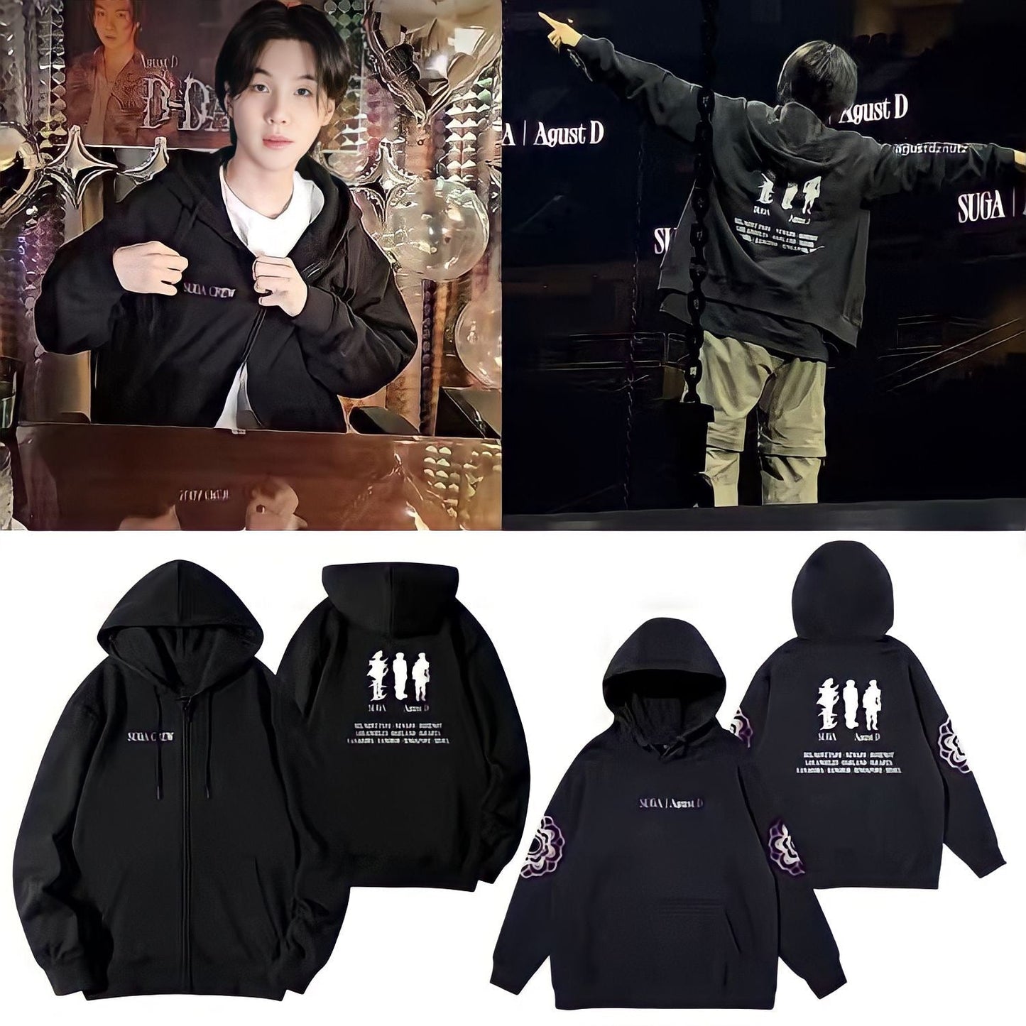 BTS Agust D Suga D Day Concert Zip Up Hoodie