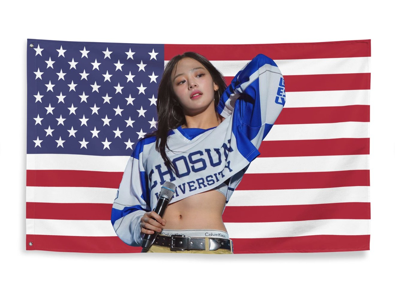 New Jeans Minji American Flag Tapestry