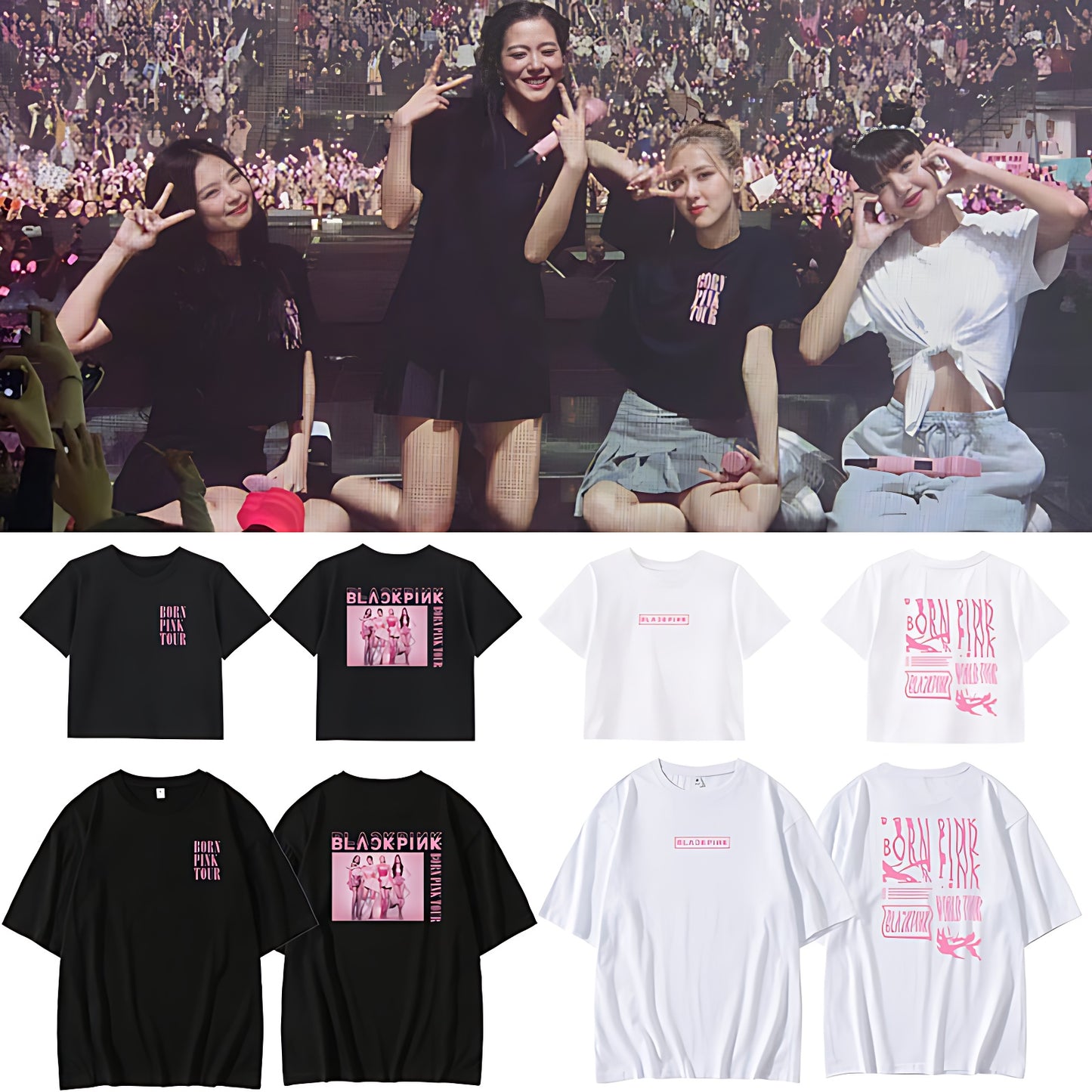 Blackpink born pink concert Jennie Kim Lisa jisoo rose Blackpink concert comeback t-shirt hoodie crewneck Blackpink merch merchandise we are born pink