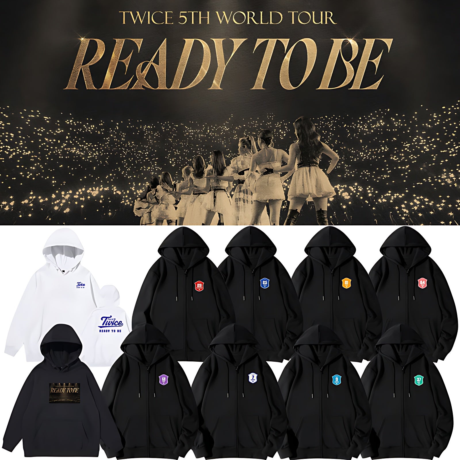 Twice twice ready to be 5th world tour momo jihyo sana nayeon tzuyu chaeyoung mina jeongyeon dahyun twice merch twice merchandise t-shirt top crewneck hoodie sweatshirts 