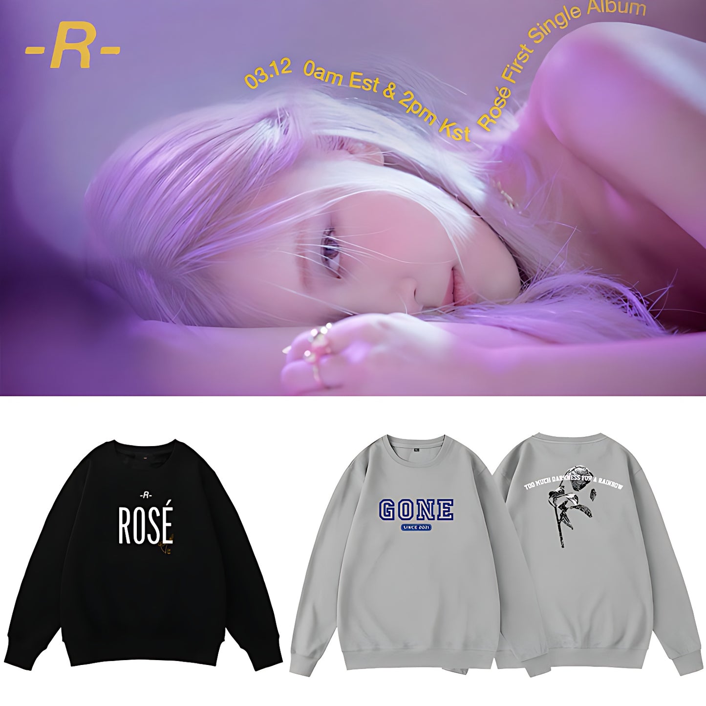 Rose Gone Single Album Sweatshirt Crewneck