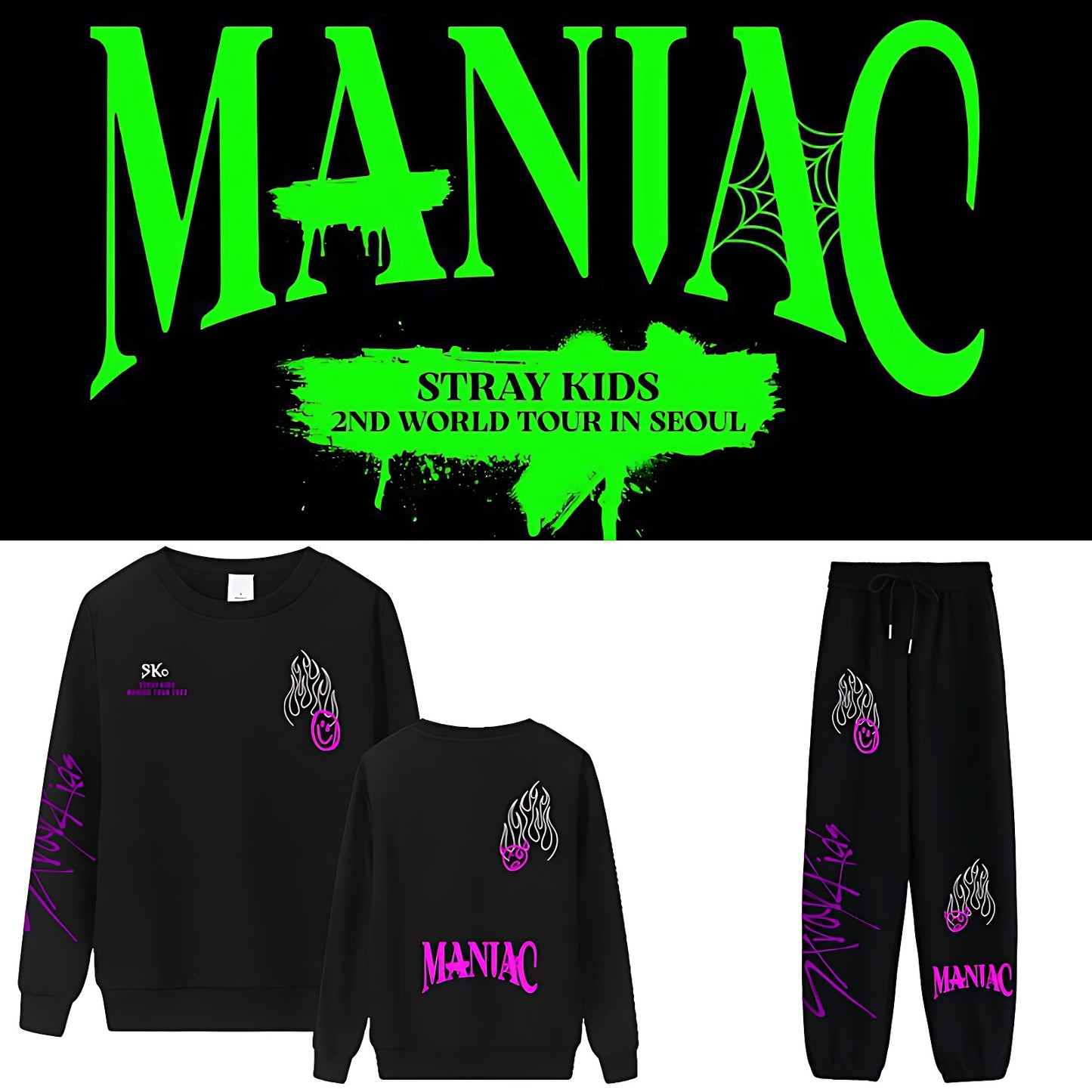 Stray Kids North America Maniac Concert Tour Crewneck Joggers