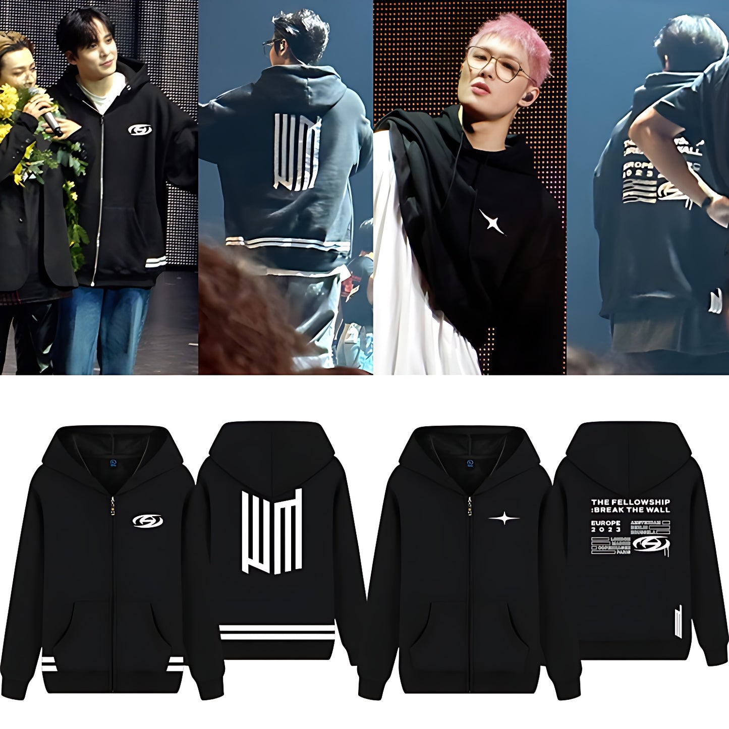 Ateez 2023 Break The Wall Europe World Tour Zip Up Hoodie – idollookbook