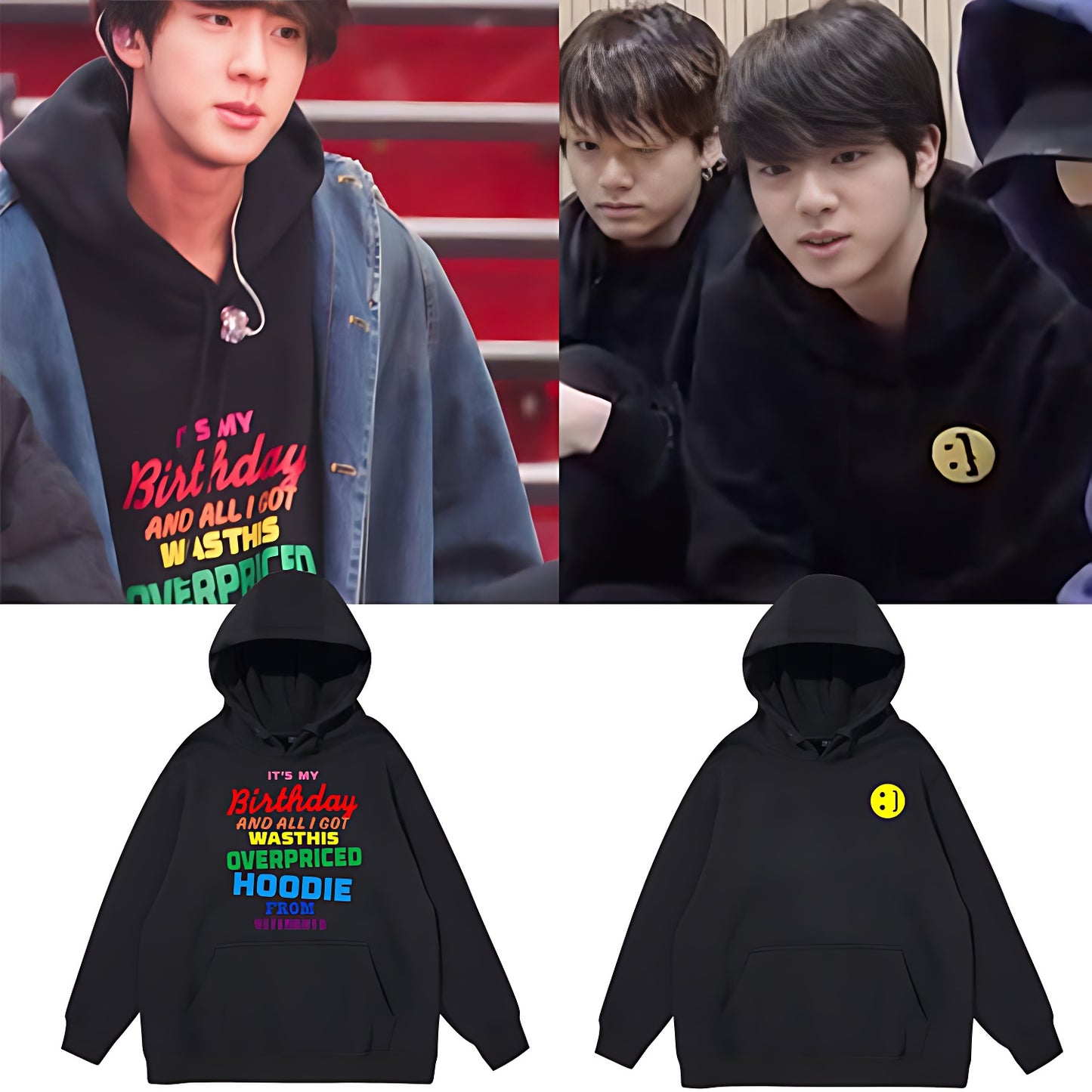 BTS It's My Birthday Smiley Face Hoodie