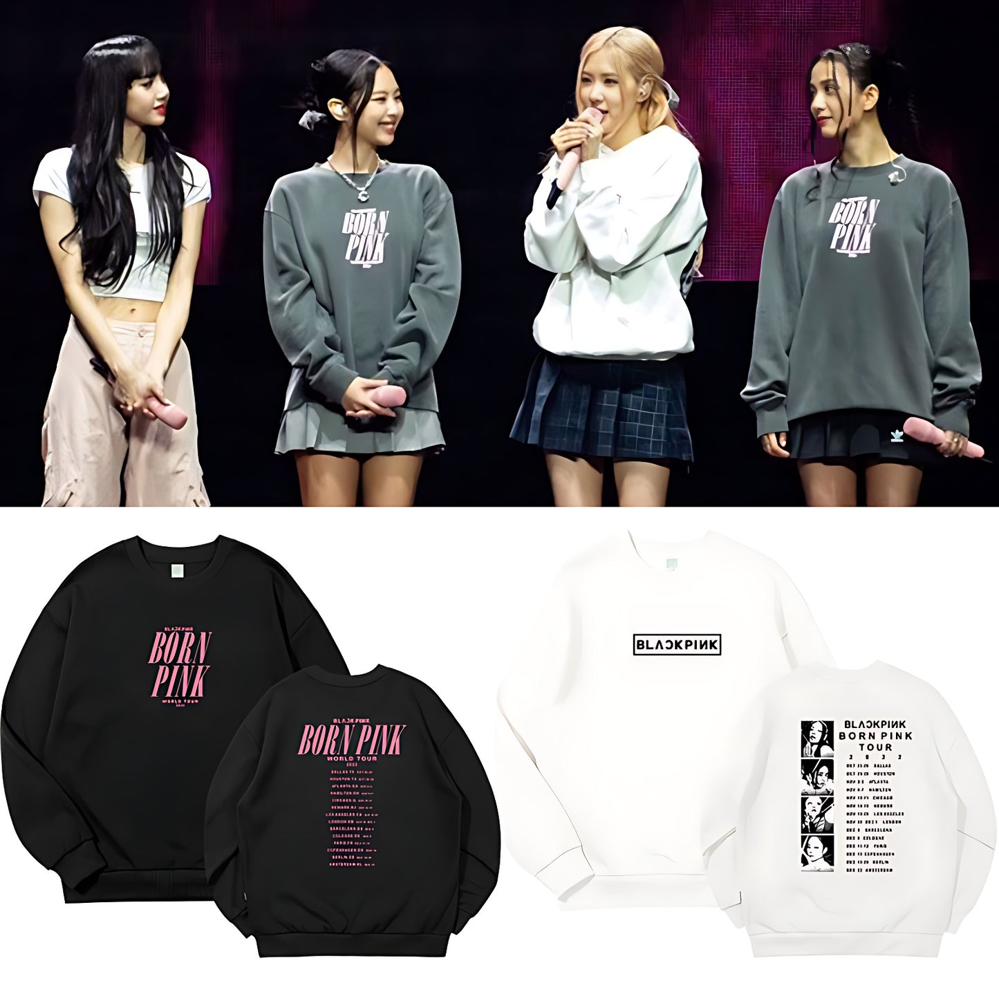 Blackpink born pink concert Jennie Kim Lisa jisoo rose Blackpink concert comeback t-shirt hoodie crewneck Blackpink merch merchandise we are born pink