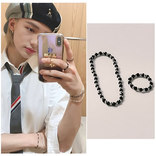 Stray Kids Hyunjin Beaded Ring Bracelet Set