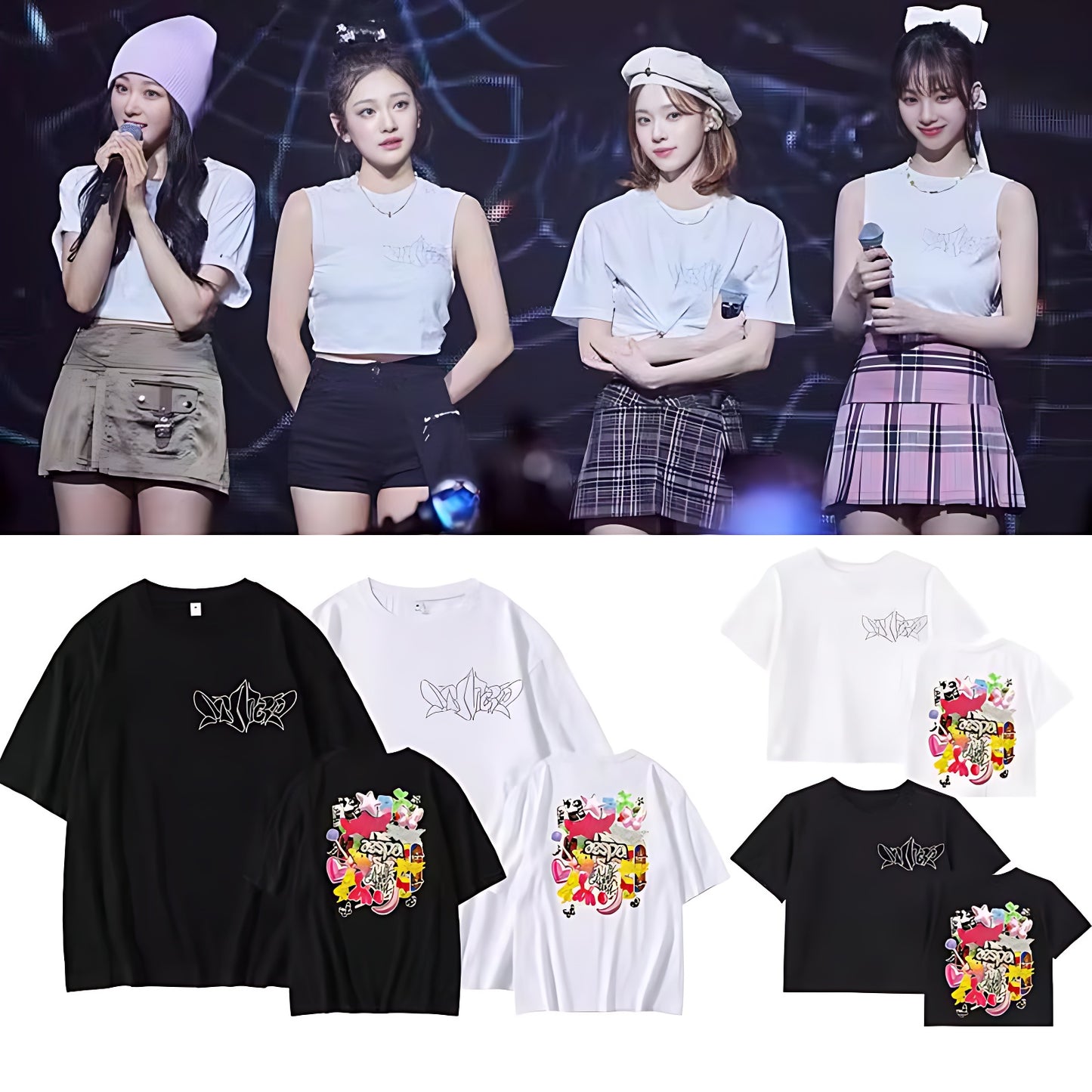 Aespa 2023 Hyper Line Concert Cropped T-Shirt