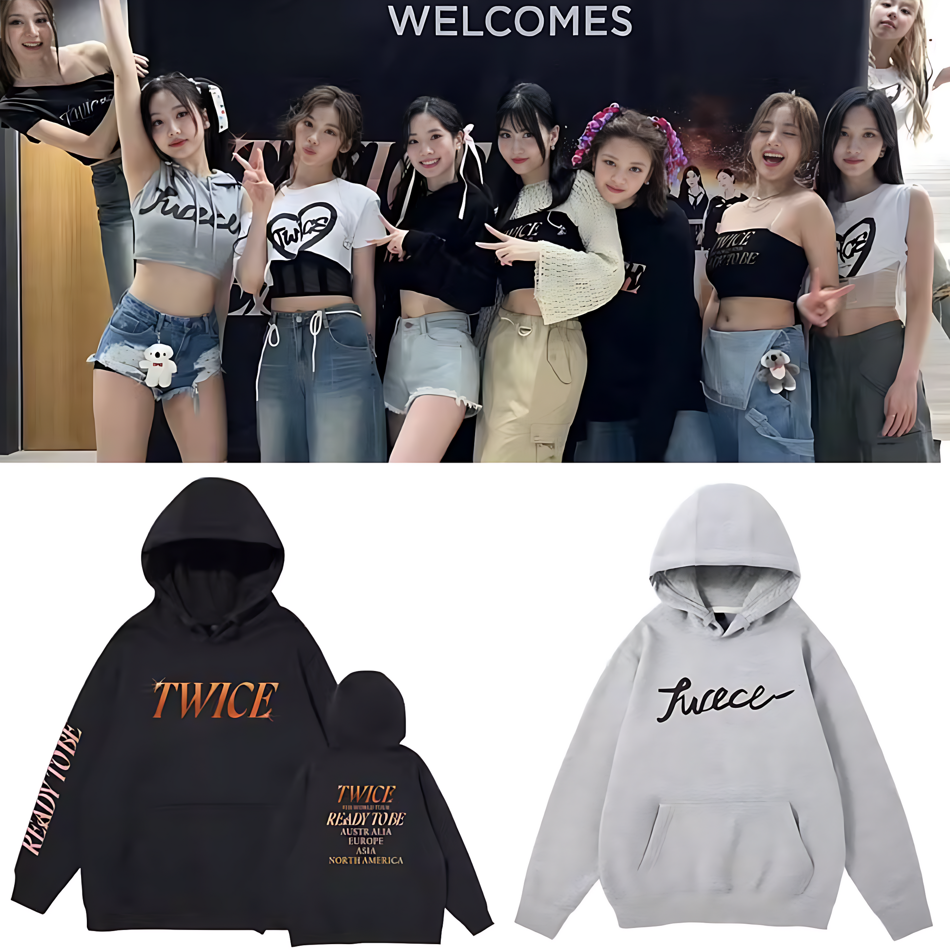 Twice twice ready to be 5th world tour momo jihyo sana nayeon tzuyu chaeyoung mina jeongyeon dahyun twice merch twice merchandise t-shirt top crewneck hoodie sweatshirts 