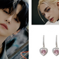 Stray Kids Diamond Pink Heart Earrings