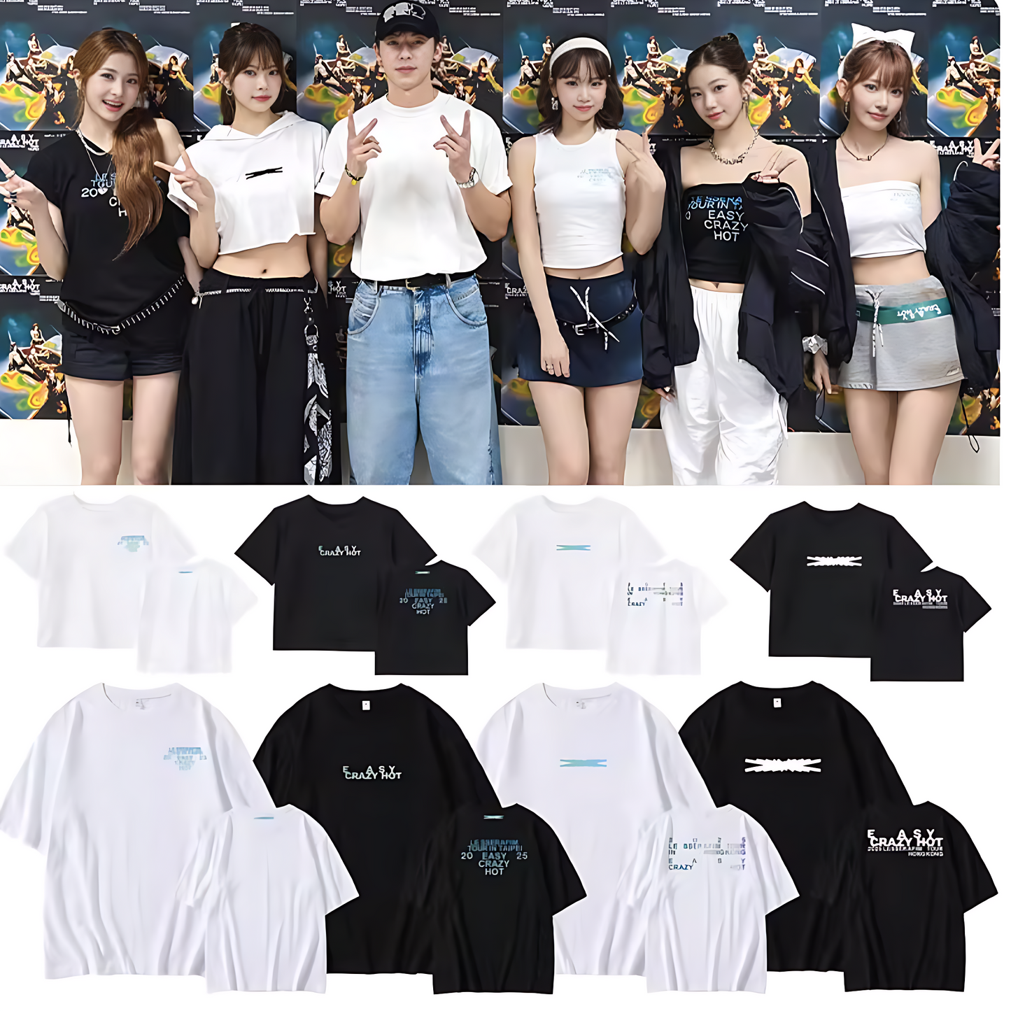 Le Sserafim Easy Crazy Hot Cropped T-Shirt