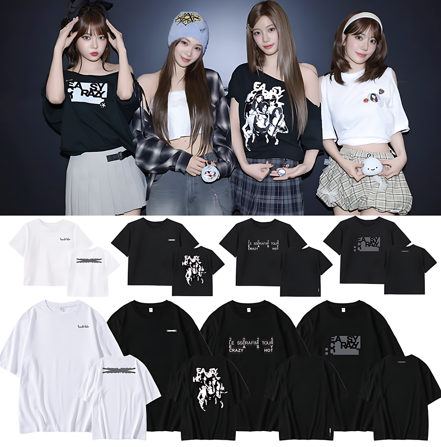 Le Sserafim 2025 Easy Crazy Hot Cropped T-Shirt