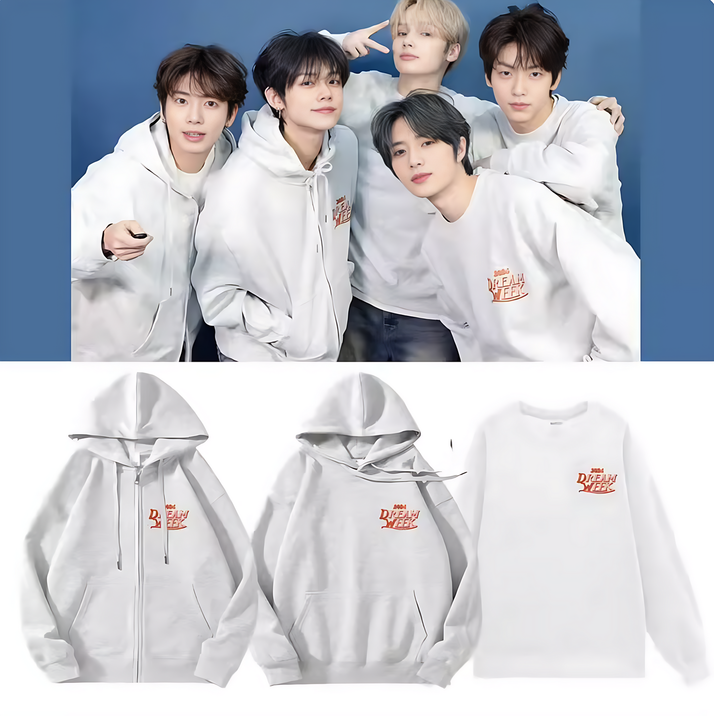 TXT Dream Week 5th Anniversary Crewneck Zip Up Hoodie