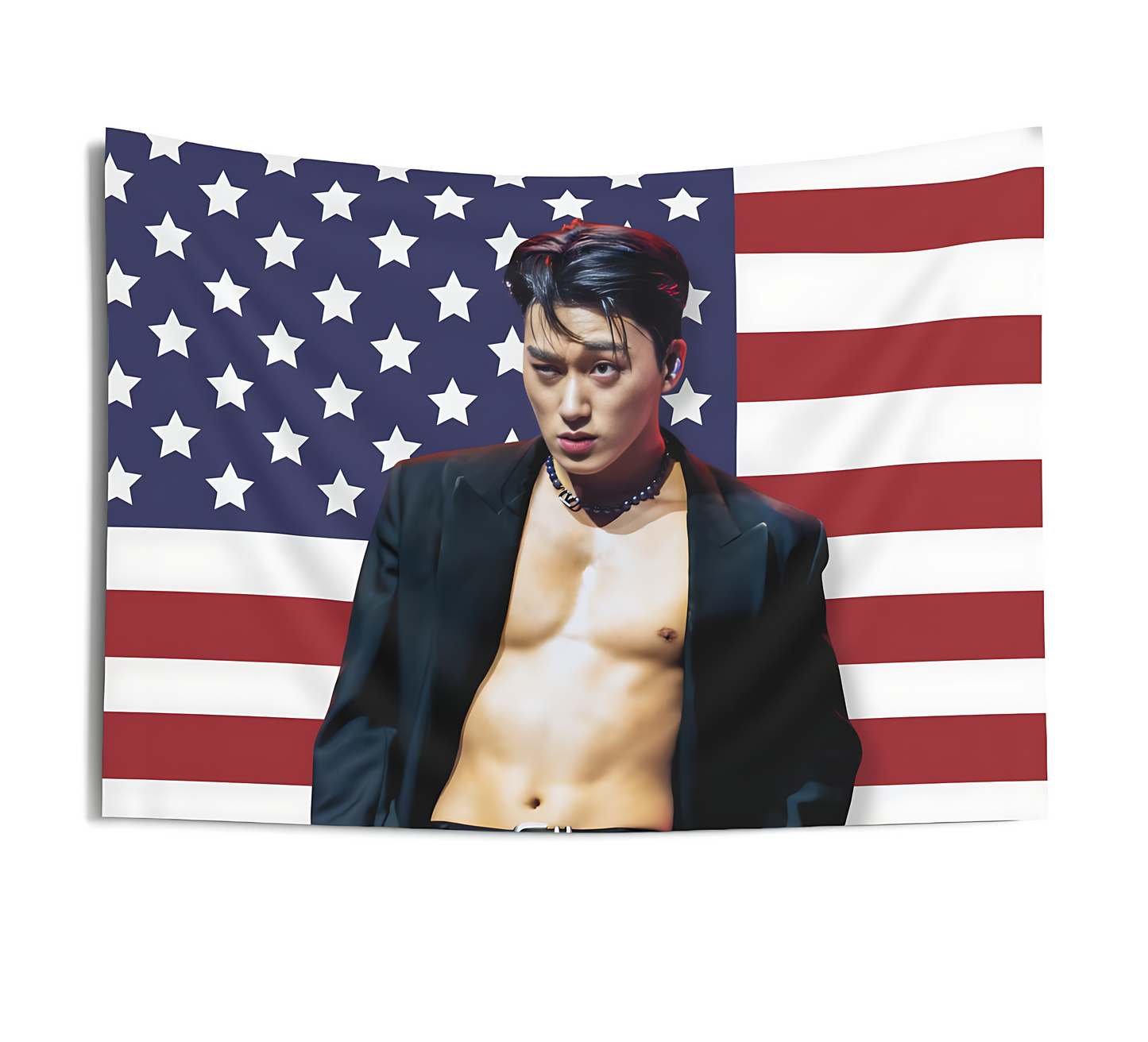 Ateez San American Flag Tapestry