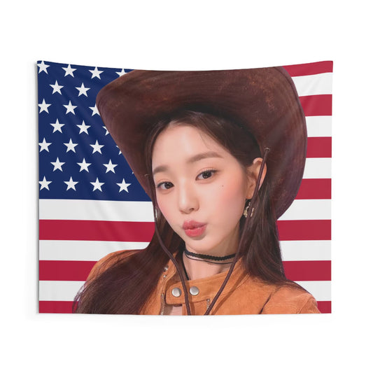IVE Wonyoung American Flag Tapestry