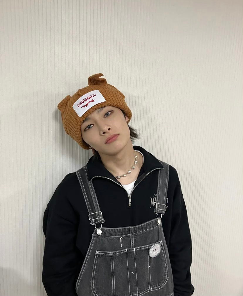 Stray Kids Chunky Knit Fox Beanie – idollookbook Stray Kids Chunky Knit Fox Beanie – idollookbook