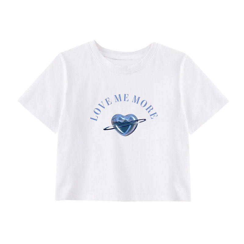 Aespa Livestream Love Me More Flower Cropped T-Shirt