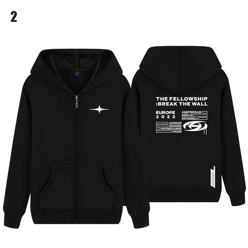 Ateez 2023 Break The Wall Europe World Tour Zip Up Hoodie