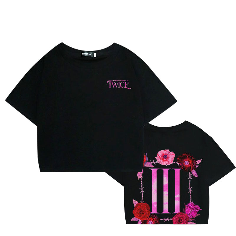 Twice 4th World Tour III Concert Cropped Hoodie T-Shirt