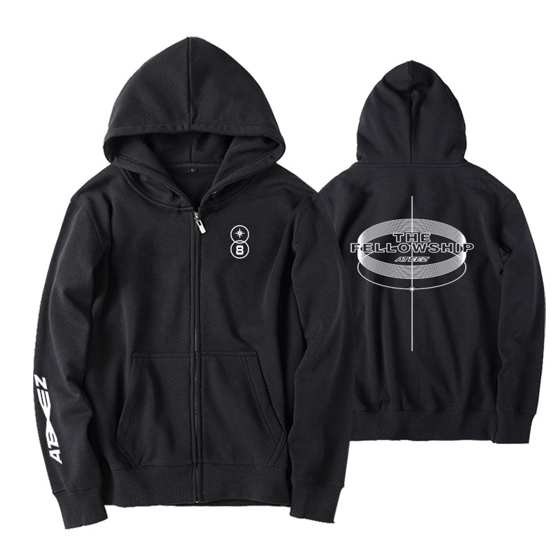 Ateez Fellowship Thunder Concert Crewneck Zip Up Hoodie