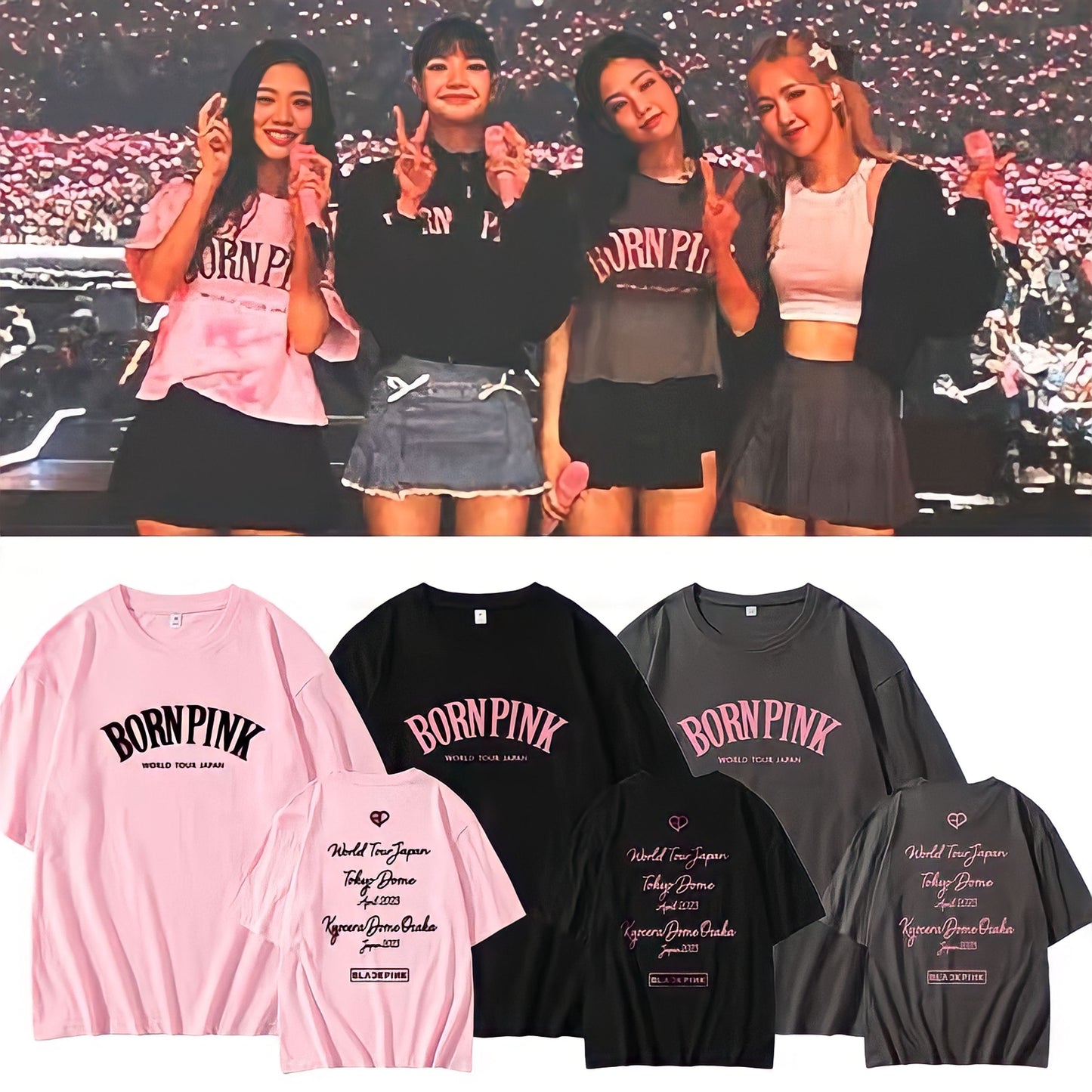 Blackpink born pink concert Jennie Kim Lisa jisoo rose Blackpink concert comeback t-shirt hoodie crewneck Blackpink merch merchandise we are born pink